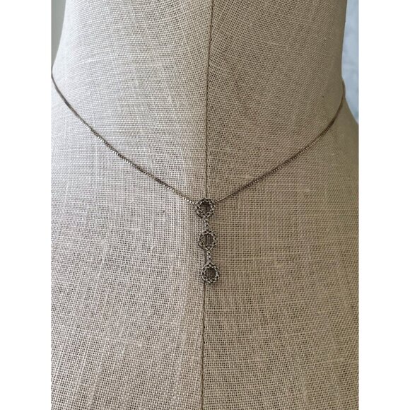 10K White Gold Pendant 3 Circles sterling chain - Picture 6 of 16